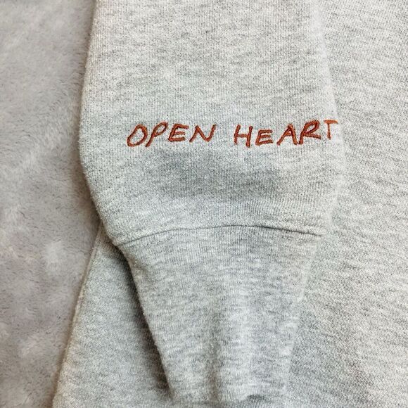 Madewell Sweatshirt Womens S Gray Fleece Crew Neck Open Mind Open Heart Sleeve - Picture 8 of 10